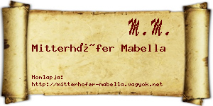 Mitterhöfer Mabella névjegykártya